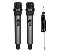 Feegow 2 4G Wireless Dual Handheld Microphones with Rechargeable Receiver for Karaoke and Presentations, Long Lasting for battery, Stable Transmission with Advanced Modulation Techniques (one drag