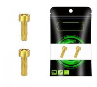 Feegow 2-Pack MTB Crank Arm Fixing Bolts M6x18mm Lightweight | M6x18mm precise fit, high-strength alloy, harsh condition resistance, 5mm hex key compatible(Golden)