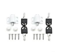 Feegow 2Pcs Sliding Patio Lock Sliding Patio Door Catches Set, Security Lock Window And Patio Door Window Bolt Sliding Door Casement for GENERAL Bolt(White)