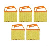 Feegow 5pcs Microfiber Cleaning Brush Set For Air Conditioners, Venetian Blinds And Kitchen Appliances, Ergonomic Handle With Detachable Washable Heads(Orange)