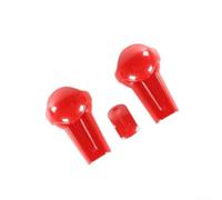 Feegow ABS Gear Shift Knob Cover Patch Red Black for Mustang | 3-piece set included, red and black options, for durable plastic construction, protects original knob from wear(Red)
