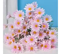 Feegow Artificial Flowers, Artificial Silk Daisy Flowers Bouquet Wedding Xmas Party Home Coffee Shop Decoration-pink