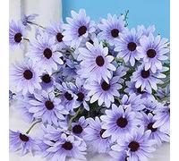 Feegow Artificial Flowers, Artificial Silk Daisy Flowers Bouquet Wedding Xmas Party Home Coffee Shop Decoration-blue-violet