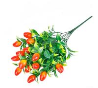 Feegow Artificial Fruit Plant With 7 Prongs, Realistic Faux Lucky Decoration In Vibrant Colors, Plastic Grass For Wedding Hotel Home Garden DéCor, 32cm Height(Mango)