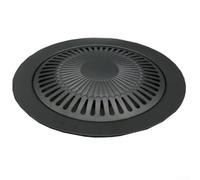 Feegow Double Sided Cast Iron Griddle Pan For BBQ - 30 Cm - Portable Korean BBQ Grill Non-stick Smokeless Circular Grill Pan For Home Outdoor Camping