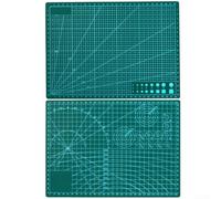 Feegow Double-Sided Cutting Mat For A2/For A3/For A4/A5, 3mm Thick Self-Healing PP Engraving Pad with Grid Scale for Sewing Quilting Crafts, Washable Non-Slip Work(A-4 green)