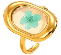Feegow Elegant Preserved Floral Ring Stainless Steel Elegant Preserved | Skin-friendly stainless steel, rust-resistant, comfortable all-day wear, elegant floral centerpiece