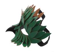 Feegow Half-Face Bird Beak Feather Mask for Halloween Costume Party, Felt Masquerade Ball Prop with Adjustable Fit, Carnival Festival Decor in Multiple Colors(green)