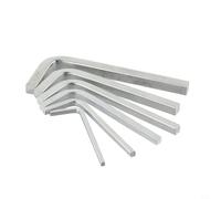 Feegow L Shape Square Head Wrench Set, 6-Piece 4 Point Key Tool Kit In Chromium Vanadium Steel For Tightening Square Screws, Sizes 3mm To 8mm, Silver Finish