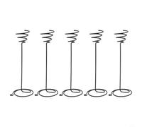 Feegow Metal Air Plant Holder Set For - 5-Pack Plant Support Brackets for Tillandsia, Compact Desk & Shelf Display, Black Finish, 20x7.1cm & 13x7cm for Indoor Garden(LARGE)