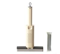 Feegow Mini Mop,Manual Mop,Mini Mop Wet And Dry,Convenient And Efficient Self Squeezing Mini Swab, Foldable Absorbent Sponge(cream)