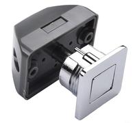 Feegow Push Button Catch Lock For Cupboard Doors - Zinc Alloy Cabinet Latch With Handle Function, Chrome Or Black Finish, Compatible For Motorhome, Camper, Caravan(Chrome)