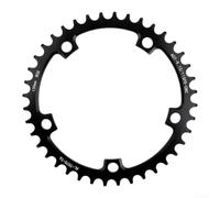 Feegow Road Bike Chainring 42T CNC Machined Black | 38T narrow wide profile, 130BCD fit, anti-drop design, smooth shifting, road bike upgrade(40T)