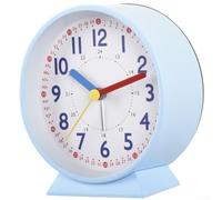 Feegow Silent Alarm Clocks Bedside Non Ticking, Luminous Silent Clock, Luminous Analogue Alarm Clock Glow in the Dark Desk Clock for Office Table(Shallow blue)