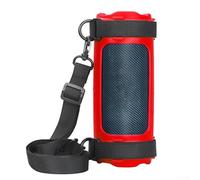 Feegow Silicone Case for JBL Flip 7 Portable Speaker - Travel Carrying Cover with Fixing Strap & Shoulder Strap, Waterproof Drop-Proof Protection(Red)