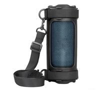 Feegow Silicone Case for JBL Flip 7 Portable Speaker - Travel Carrying Cover with Fixing Strap & Shoulder Strap, Waterproof Drop-Proof Protection(Black)