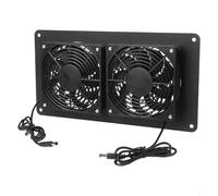 Feegow Solar Exhaust Fan With 30W Panel, Dual 12V 3000RPM Ventilation System For Greenhouse, RV, Chicken, Pet House, IP65 Weatherproof Wire-Free Cooling Kit(Fan)