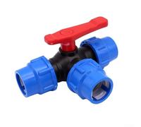 Feegow Water Pipe Plumbing Fittings - Pipe 3 Way Ball Valve, 20/25/32/40/50mm PE Pipe Tee Quick Connector Stop Tap Valve, Connector for Hose Pipe(50mm)