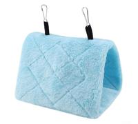 Feegow Winter Warm Bird Nests House - Hanging Bird Nests Cloth Shed Hut Cage Plush Soft Birds Hideaway Sleeping Bed Fuzzy For Small Bird (Blue M)