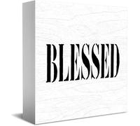 Feehiget Blessed Decor Classic Wooden Box Sign, 5 X 5 Inch