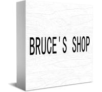 Feehiget Bruce'S Shop Wood Box Sign,Desk Decor For Home Office,Tabletop Shelf Decor,5X5 Inch