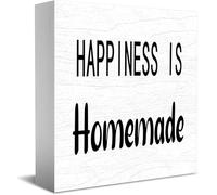 Feehiget Happiness Is Homemade Wood Box Sign,Desk Decor For Home Office,Tabletop Shelf Decor,5X5 Inch