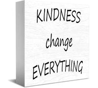 Feehiget Kindness Change Everything Decor Classic Wooden Box Sign, 5 X 5 Inch