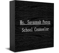 Feehiget Ms. Savannah Perez School Counselor Wood Box Sign,Desk Decor For Home Office,Tabletop Shelf Decor,5X5 Inch