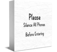 Feehiget Please Silence All Phones Before Entering Home Office Decor Wooden Box Sign 5 X 5 Inch
