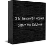 Feehiget Shhh Treatment In Progress Silence Your Cellphone Wood Box Sign Decor Desk Sign Rustic Home Shelf Wall Decoration Grad Gift 5 X 5 Inches