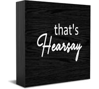 Feehiget That'S Hearsay Wood Box Sign Decor Desk Sign Rustic Home Shelf Wall Decoration Grad Gift 5 X 5 Inches