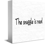 Feehiget The Snuggle Is Real Wood Box Sign Decor Desk Sign Rustic Home Shelf Wall Decoration Grad Gift 5 X 5 Inches