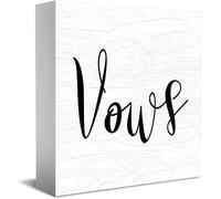 Feehiget Vows Decor Classic Wooden Box Sign, 5 X 5 Inch