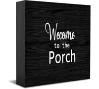 Feehiget Welcome To The Porch Wood Box Sign Decor Desk Sign Rustic Home Shelf Wall Decoration Grad Gift 5 X 5 Inches