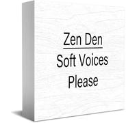 Feehiget Zen Den Soft Voices Please Home Office Decor Wooden Box Sign 5 X 5 Inch