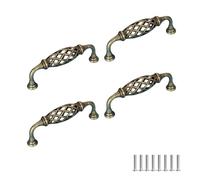 FEEIMOL 4 Pieces Vintage Bronze Bird Cage Drawer Handle Nest Twist Door Handles Antique Birdcage Cabinet Handles Cupboard Pull Cabinet Knob for Furniture Kitchen Wardrobe96mm