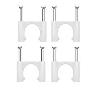 FEEIMOL Cable Clips Strong Nails White Round Wire Tidy Clips 35mm, 20 pcs
