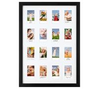Feekoon 18.4x14in Picture Frame with 16 Openings for 2.1x3.4 Instant Print Photos, Black Picture Frame with Polished Plexiglass for Wall Display