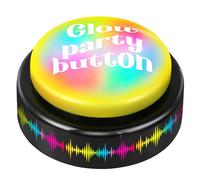 Feekoon 2 Pack Dance Party Button, Plays 10 EDM Tracks, 30 Second Light Up Dance Bomb Button with Batteries Funny Gag Gift for Office, Classroom, Teachers, Coworkers & Friends