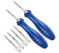 Feekoon 2 Pack Fish Venting Tool, Venting Kit for Deep Sea Fishes with Stainless Steel Needle, Fishing Tackle for Saltwater Fishing Fish Release and Return (Blue Handle)