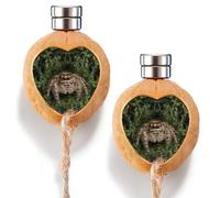 Feekoon 2 Pack Jumping Spider Hide, Natural Walnut Jumping Spider Enclosure Accessories with Magnet & Climbing Rope, Cute Handmade Hideout for Tarantula Enclosure, Habitat Decor
