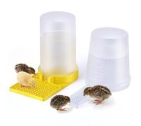 Feekoon 2Pack 400ml Quail Water Feeder, Anti Drowning Design, Ideal for Button Quail, Quails, Baby Chicks, Ducks, and Baby Birds, Safe and Durable Waterer, Easy to Install and Clean