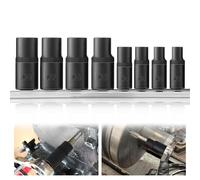 Feekoon 70500 Tap Socket Set, 1/4" and 3/8" Drive Tap Socket Adapter Fits MCTI Standard, Fractional, NPT, and Metric Threads up to 1/2" and 12mm, with Iron Holder, 8 Pack