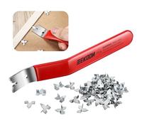 Feekoon Glazier Point Driver, Glazier Setting Tool with 100 Push Points, Glazing Push Point Driver Tool for Framing Glass Picture Cross Stitch (Red)
