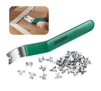 Feekoon Glazier Point Driver, Glazier Setting Tool with 100 Push Points, Glazing Push Point Driver Tool for Framing Glass Picture Cross Stitch(Green,1 Pack)