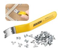 Feekoon Glazier Point Driver, Glazier Setting Tool with 100 Push Points, Glazing Push Point Driver Tool for Framing Glass Picture Cross Stitch (Yellow)