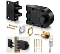 Feekoon Jimmy Proof Deadbolt Lock, Black, Single Cylinder | Heavy Duty Keyed Entry Deadbolt, Jimmy Proof Design Prohibits Forced Entry by Spreading of Door Frames, with Angle Strike