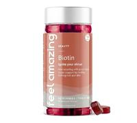 Feel Amazing Biotin Gummies - High Strength 10000µg with Vitamin C & B7 - Maintains Normal Skin & Hair Health - Daily Care Beauty Nutrition Routine - Chewable Watermelon Flavour - 60 Gummies