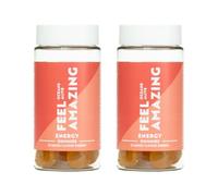 Feel Amazing Energy Gummies - Pack of 2 - Simple and Convenient Way of Staying Energised Throughout The Day - Contains 30 Mango Flavoured Gummies