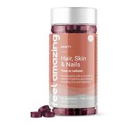Feel Amazing Hair, Skin & Nails Gummies - Zinc, Biotin & Vitamin C - Blueberry Flavoured - Vegetarian - 60 Gummies - 30 Servings - 1 Month Supply